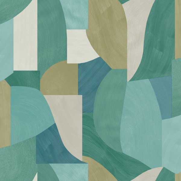 paper pintat geomètric color verd i blau