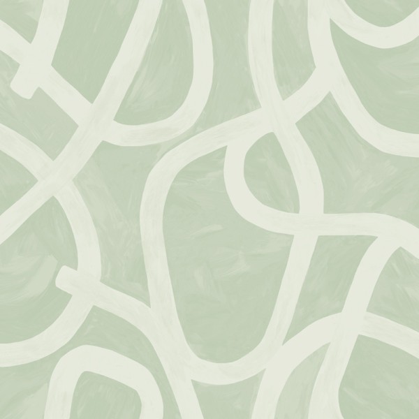 papel de parede moderno em forma de redemoinho com pinceladas verdes