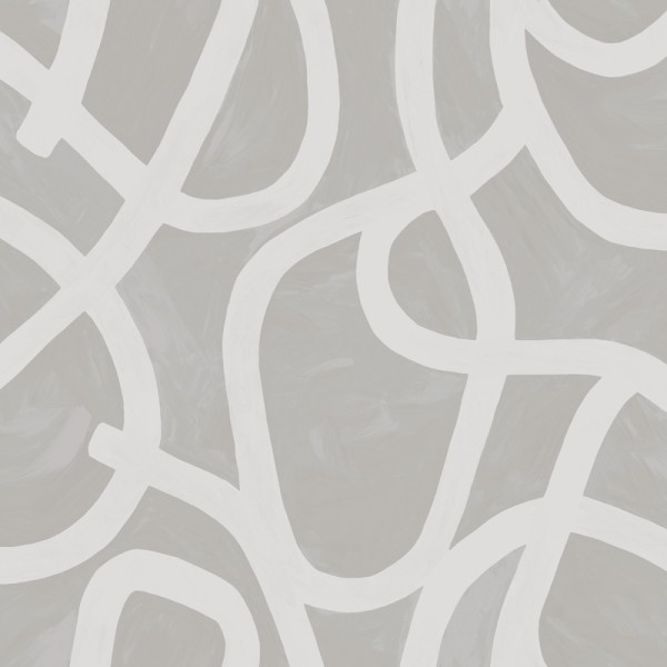 papel de parede moderno em forma de redemoinho com pinceladas em cor cinza e branco.