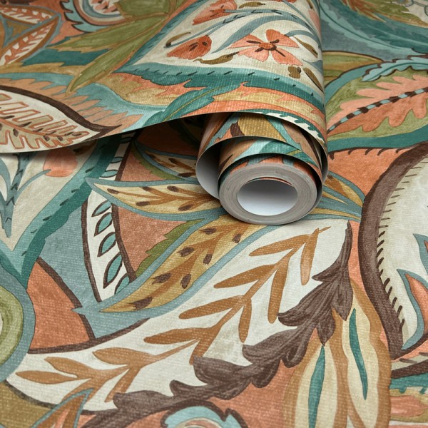 paper pintat fulles de cachemir color taronja