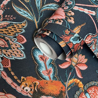 papel de parede com flores paisley fundo azul marinho papel de parede com flores paisley fundo azul marinho