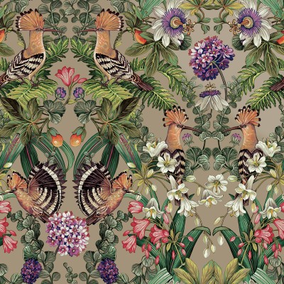 paper pintat ocells amb flors fons daurat paper pintat ocells amb flors fons daurat