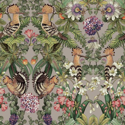 paper pintat ocells amb flors fons lila paper pintat ocells amb flors fons lila