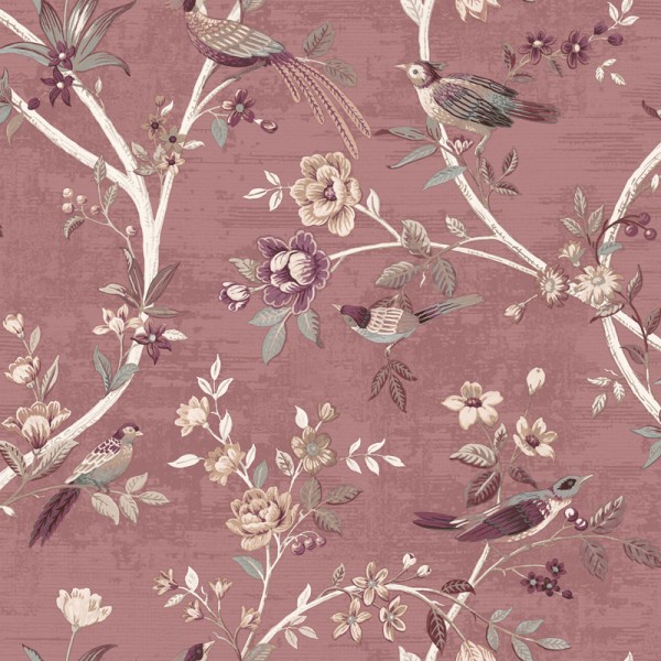 papel de parede chinoiserie textil cor vermelho bordo