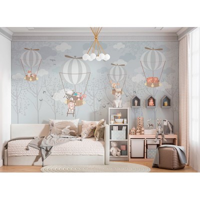 Mural Infantil Viatge en Globus ANIM597 2