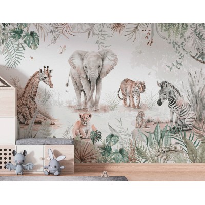 Mural Infantil Animals en Multitud ANIM629 Mural Infantil Animals en Multitud ANIM629