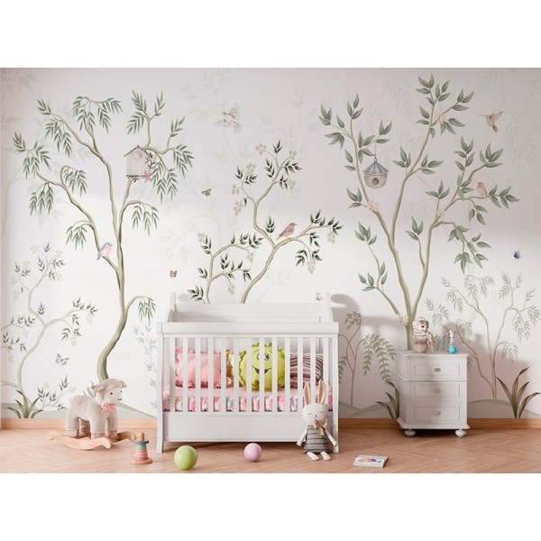 Mural Infantil Chinoiserie Pájaros ANIM591