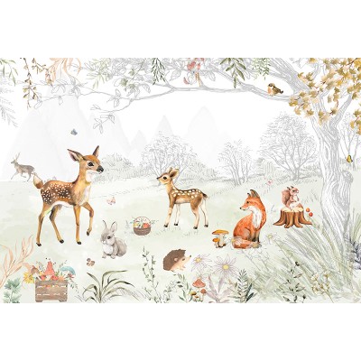 Mural Infantil Floresta Distante ANIM592 Mural Infantil Floresta Distante ANIM592