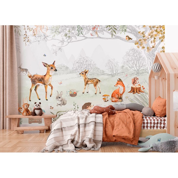 Mural Infantil Bosque Lejano ANIM592 Mural Infantil Bosque Lejano ANIM592