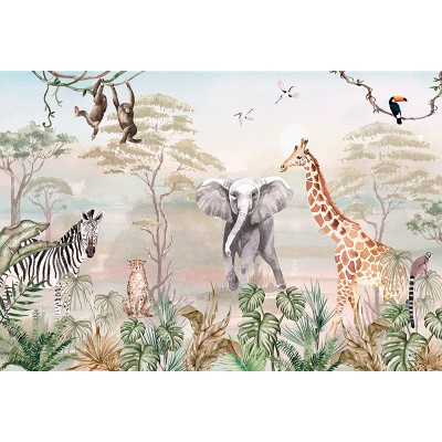 Mural Infantil Vida na Selva ANIM595 Mural Infantil Vida na Selva ANIM595