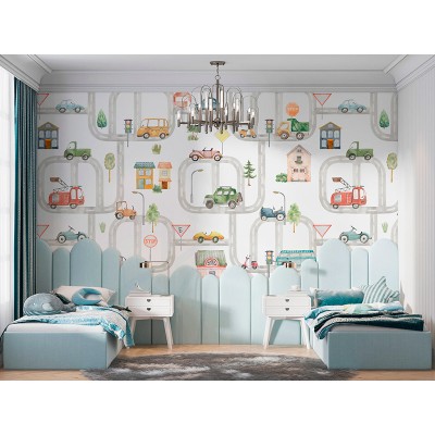 Mural Infantil Cotxes Divertits ANIM603