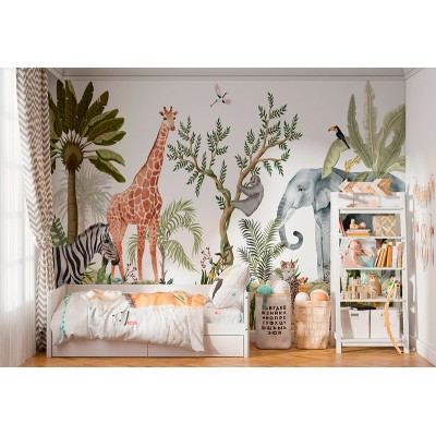 Mural Infantil Animals a la vora del Riu ANIM604 2