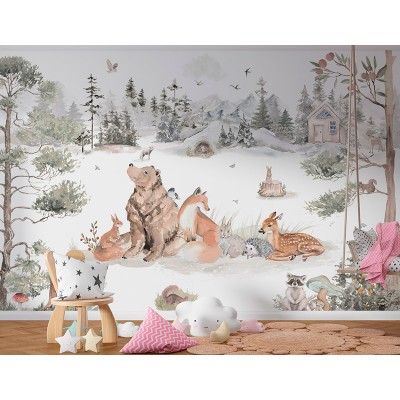 Mural Infantil Bosque Nevado ANIM609 2
