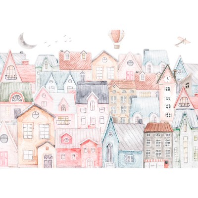 Mural Infantil Ciudad de Color ANIM610 Mural Infantil Ciudad de Color ANIM610