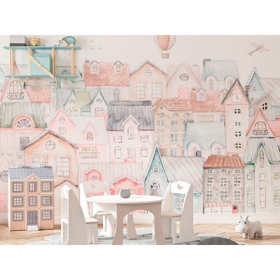 Mural Infantil Ciutat de Color ANIM610 Mural Infantil Ciutat de Color ANIM610