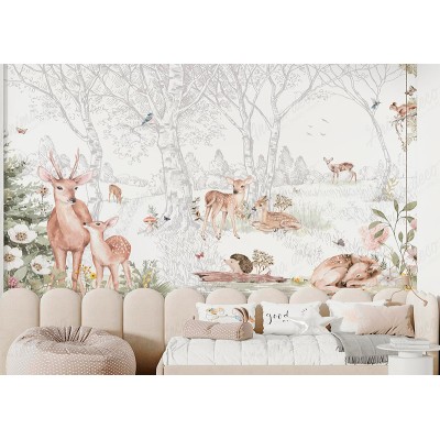 Mural Infantil El Mundo de Bambi ANIM622 Mural Infantil El Mundo de Bambi ANIM622