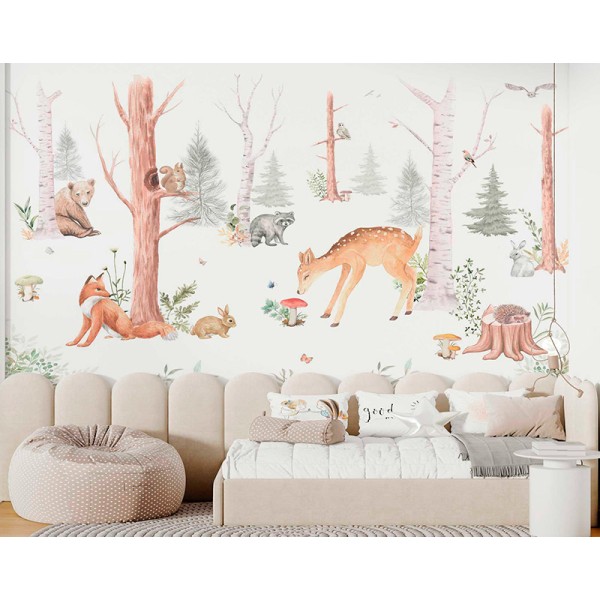 Mural Infantil Bosque de Luz ANIM623 Mural Infantil Bosque de Luz ANIM623