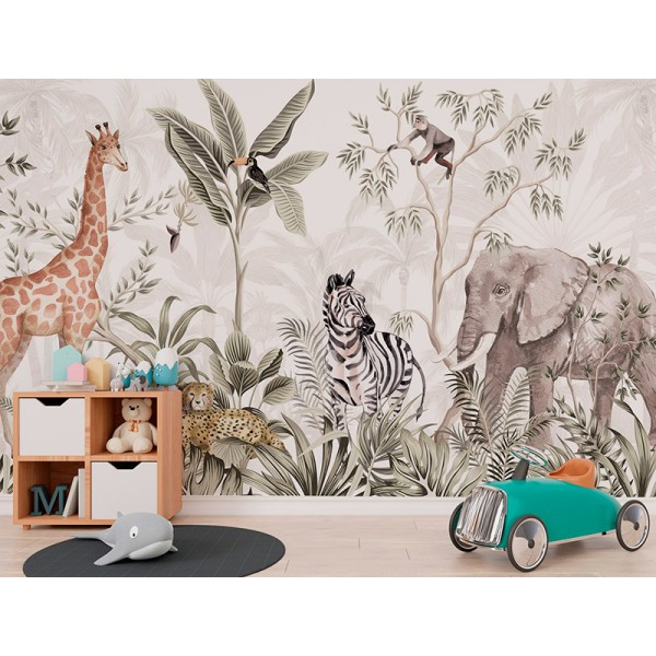 Mural Infantil Selva Espavilada ANIM624 Mural Infantil Selva Espavilada ANIM624