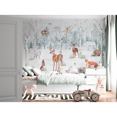Mural Infantil Floresta no Inverno ANIM625