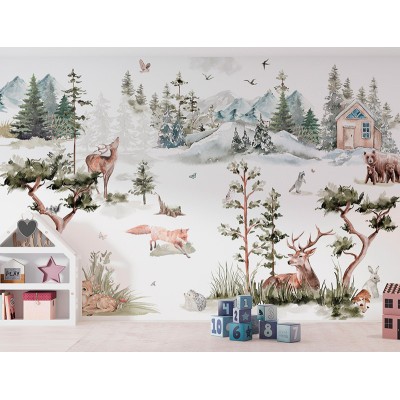 Mural Infantil Frio na Floresta ANIM635 2