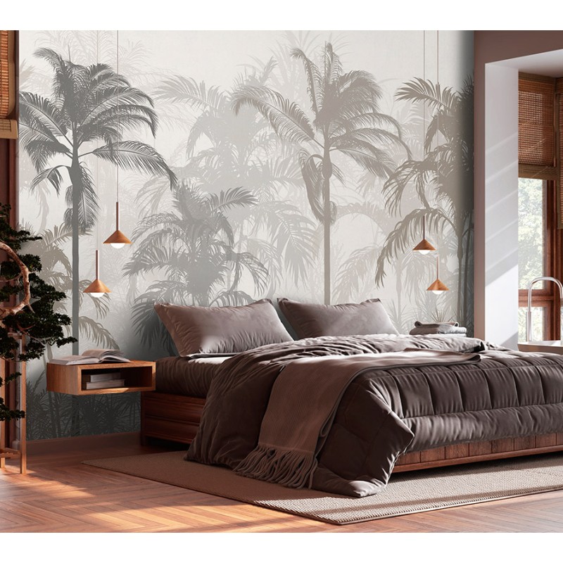 Murales tropicales palmeras dormitorio