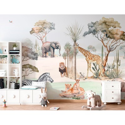 Mural Infantil Sabana Relaxada ANIM639