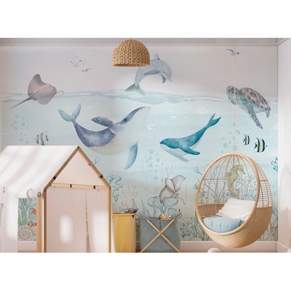Mural Infantil Oceà Animat ANIM641 Mural Infantil Oceà Animat ANIM641