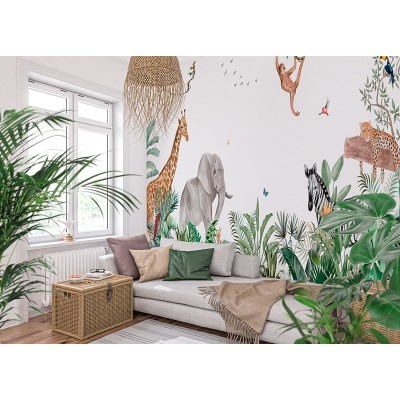 Mural Infantil Safari Animado ANIM647 Mural Infantil Safari Animado ANIM647