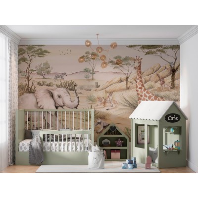 Mural Infantil Savana Antiga ANIM648 2