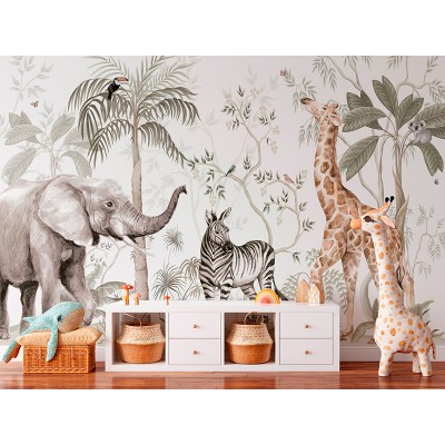 Mural Infantil Selva en Acción ANIM652 Mural Infantil Selva en Acción ANIM652