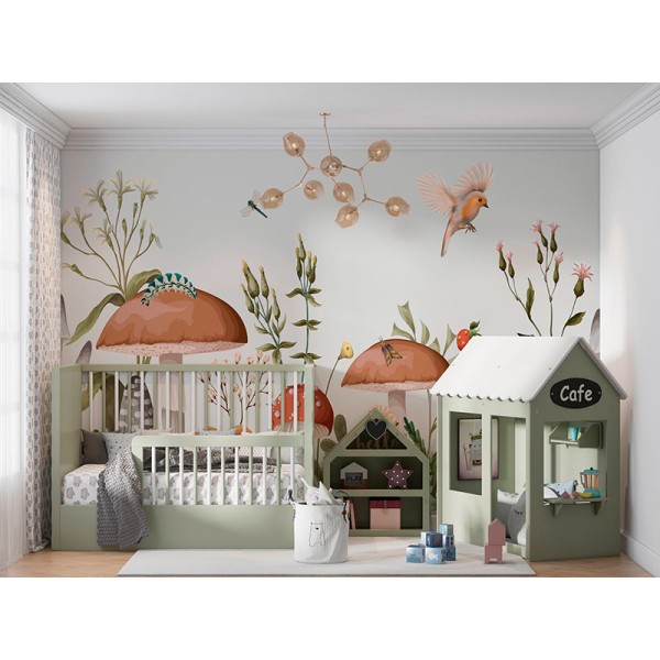 Mural Infantil Món de Bolets ANIM654 Mural Infantil Món de Bolets ANIM654