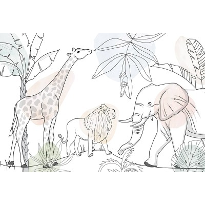 Mural Infantil Selva Linear ANIM656 Mural Infantil Selva Linear ANIM656