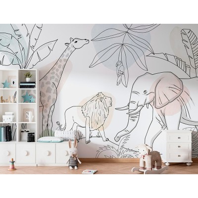 Mural Infantil Selva Lineal ANIM656 2