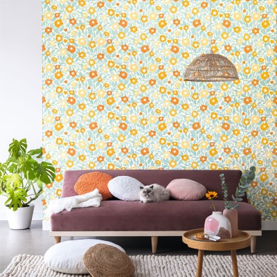 Papel de parede FLORES RETRO