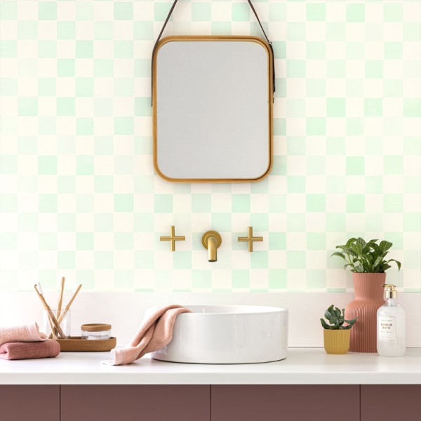 Papel de parede MOSAICO AZULEJO VERDE