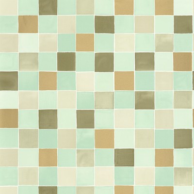Papel de parede MOSAICO AZULEJO VERDE E COBRE Papel de parede MOSAICO AZULEJO VERDE E COBRE