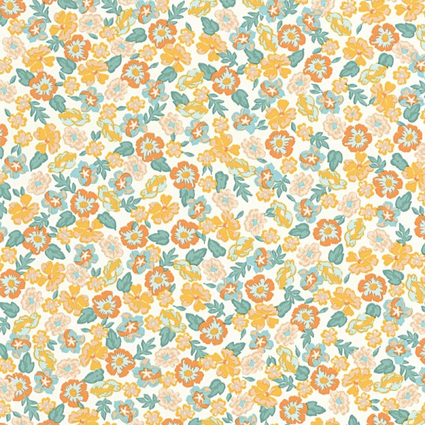 Papel de parede FLORES LARANJA E OCRE