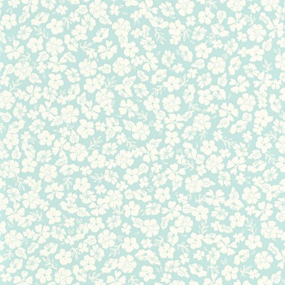 Papel pintado FLORES PEQUEÑAS BLANCAS Y AZUL CELESTE