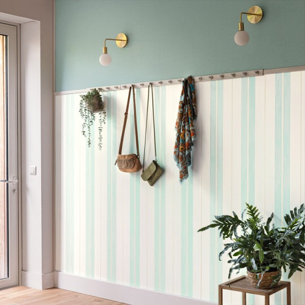 Papel de parede RISCAS AQUARELA VERDE ÁGUA