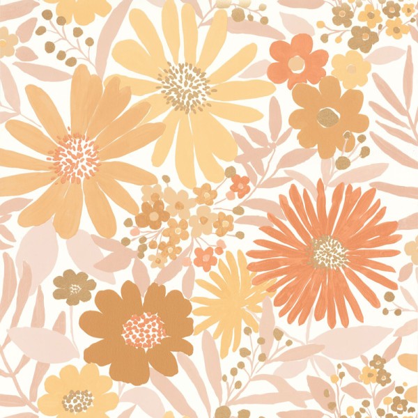 Paper pintat MARGARIDES TARONJA I OCRE LGG_10443_04_36
