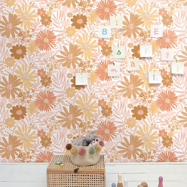 Papel de parede MARGARIDAS LARANJA E OCRE LGG_10443_04_36