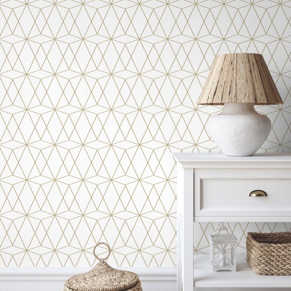 Papel pintado GEOMÉTRICO OCRE RAW 139