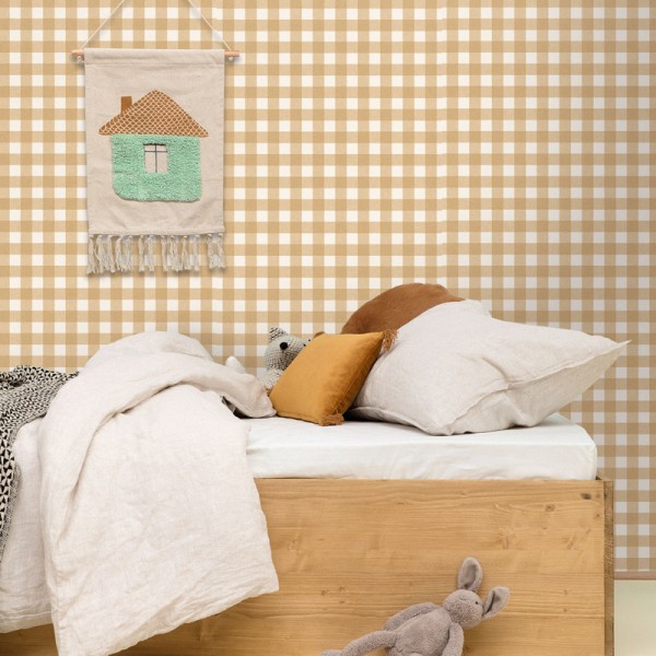 Papel pintado CUADROS ESCOCESES MARRÓN Papel pintado CUADROS ESCOCESES MARRÓN