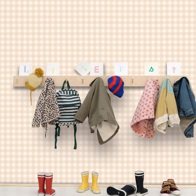 Papel pintado CUADROS ESCOCESES BEIGE