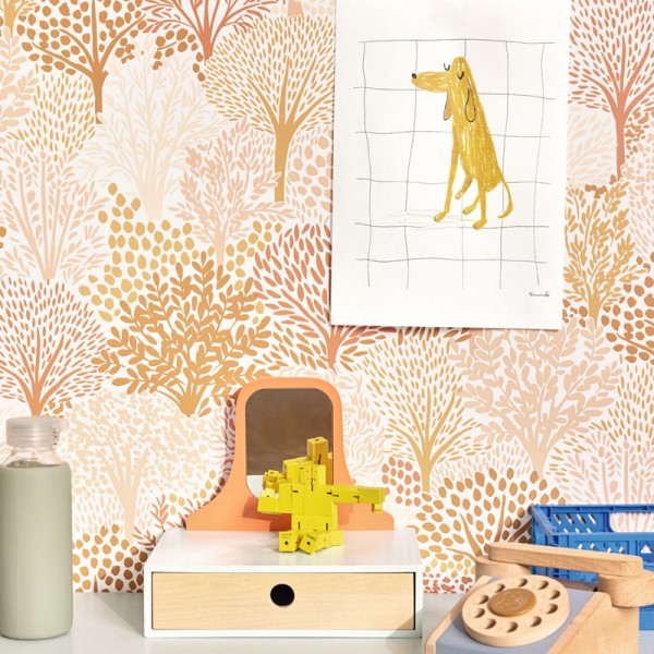 Paper pintat ARBRES MARRONS I BEIGE