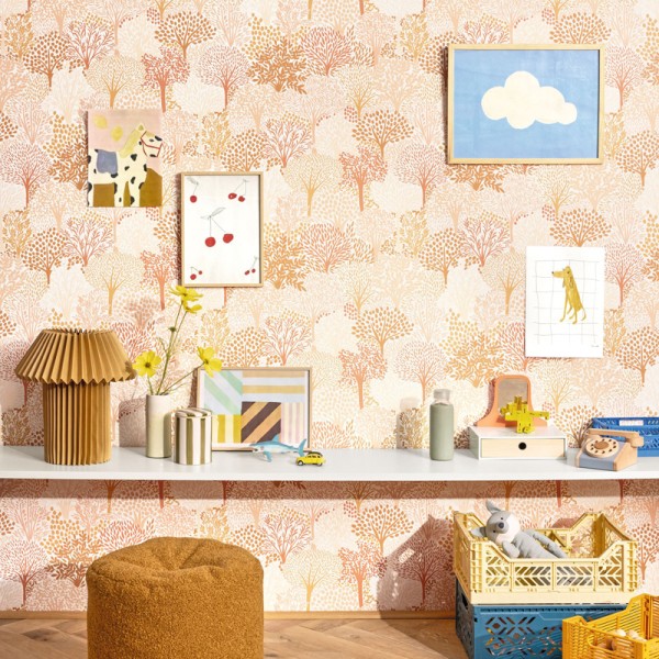 Papel de parede de ÁRVORES MARROM E BEGE Papel de parede de ÁRVORES MARROM E BEGE