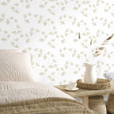 Papel de parede FOLHAS PROVENCAL BEGE 2