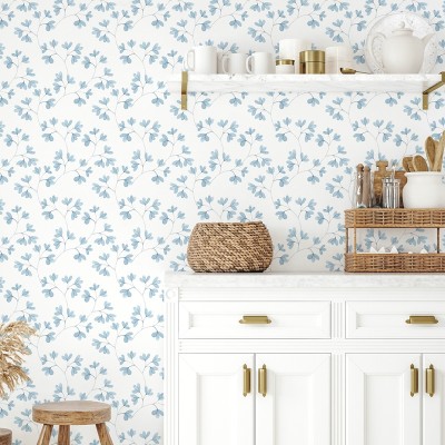 Papel de parede FOLHAS PROVENÇAIS AZUIS Papel de parede FOLHAS PROVENÇAIS AZUIS