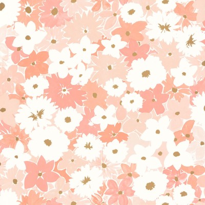 Papel de parede FLORAL SALMÃO ROSA E BRANCO LGG_10441_04_79 Papel de parede FLORAL SALMÃO ROSA E BRANCO LGG_10441_04_79