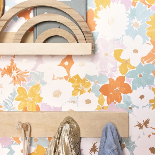 Papel de parede FLORAL LARANJA, AZUL E VIOLETA LGG_10441_62_01 Papel de parede FLORAL LARANJA, AZUL E VIOLETA LGG_10441_62_01